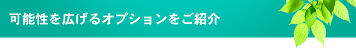 可能性を広げるオプションをご紹介